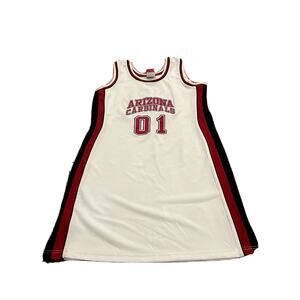 NFL for Her Womens White Arizona Cardinals #01 Long Jersey Size XL